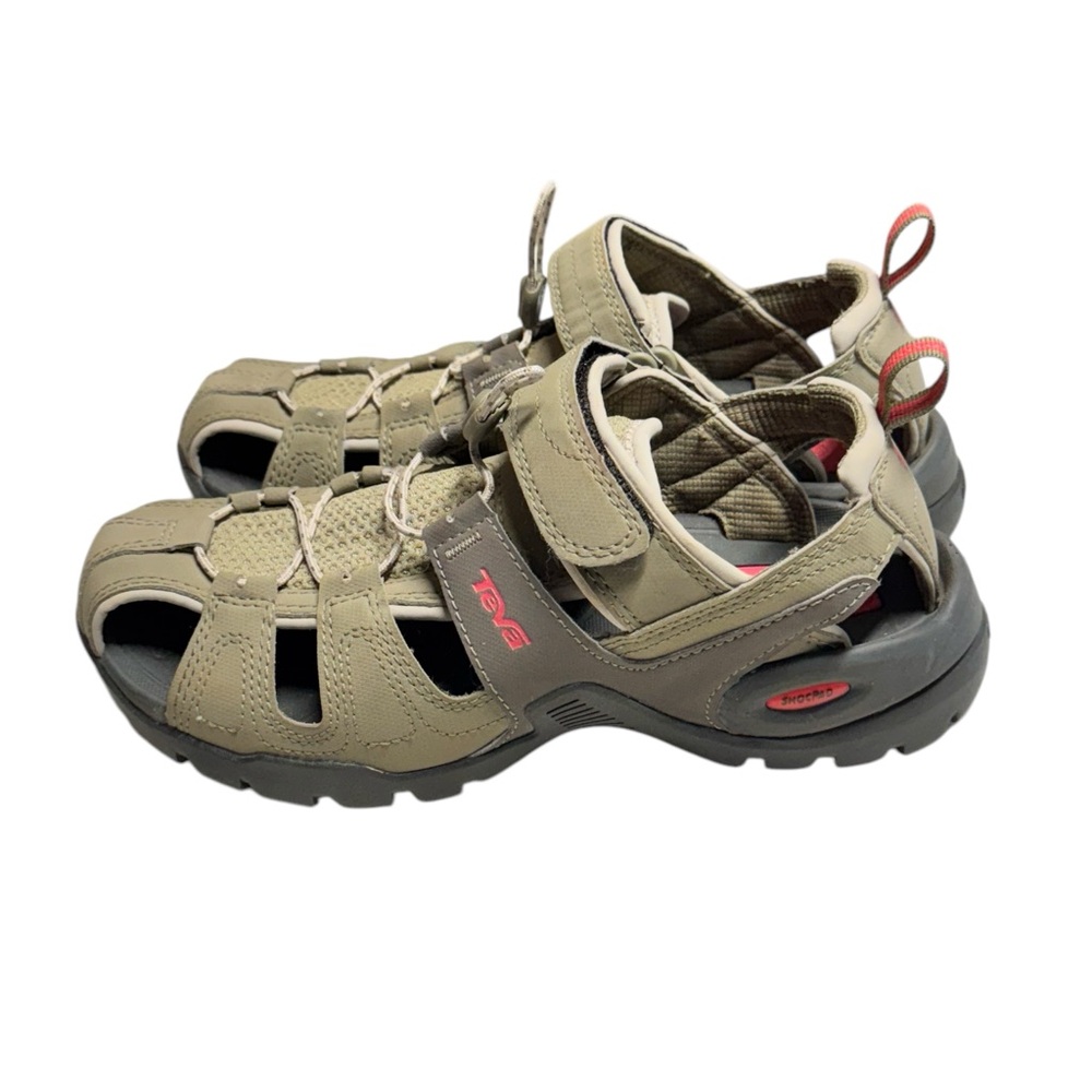 Teva Olive Green and Coral Outdoor Sandals - Picture 3 of 13